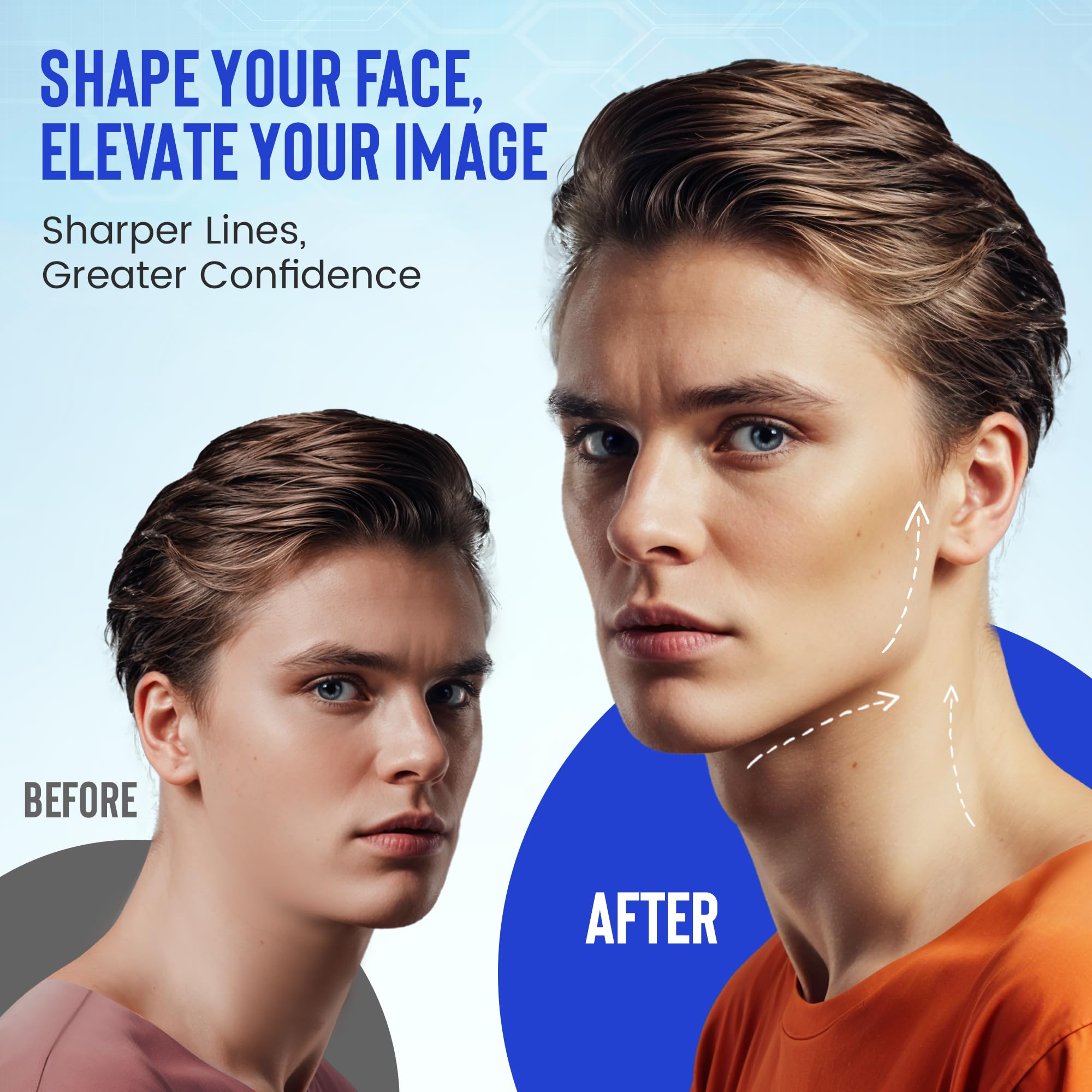 Achilles Fitness Double Chin Reducer jaw exerciser blue neck-definition usage at home.