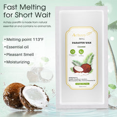 Achzzy coconut-scented paraffin wax melts ideal for a soothing at-home spa ritual.
