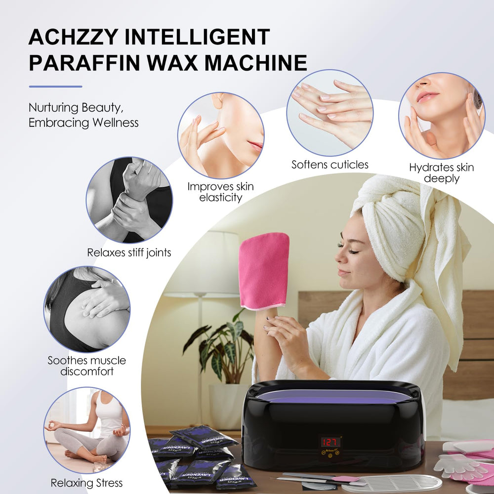 Achzzy hand-foot wax bath provides deep moisturization for smoother skin.