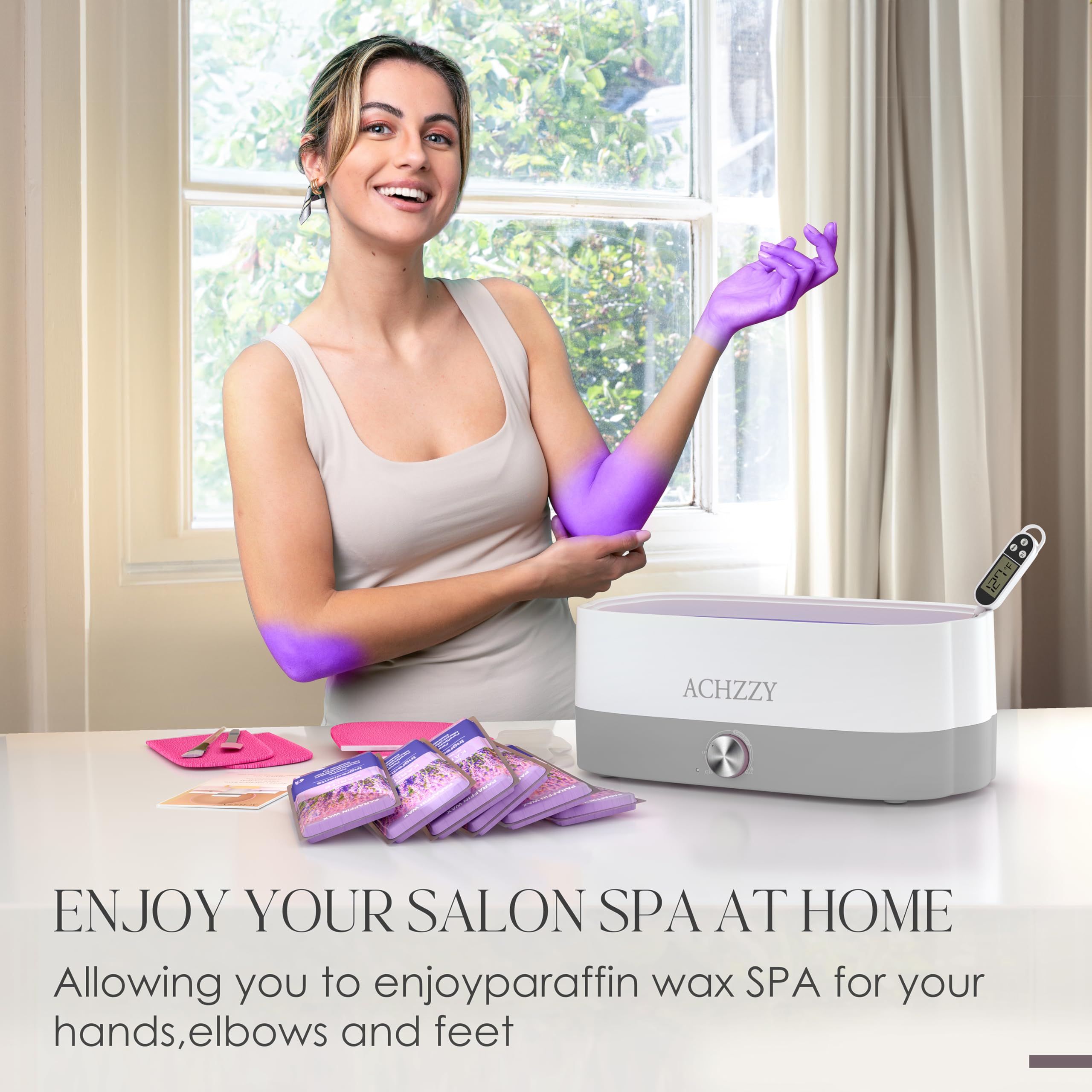 Achzzy paraffin wax machine with large 4000ml capacity maintains consistent heat for longer sessions.