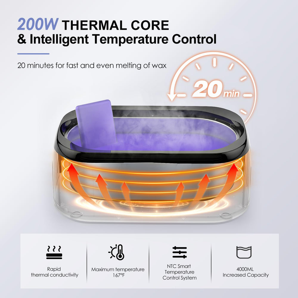 Achzzy paraffin wax machine with 200W thermal core for fast melting.