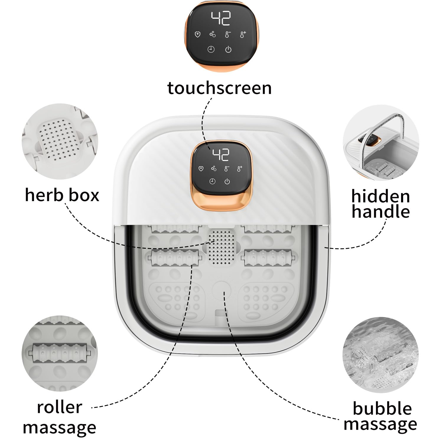 ACKLEAP collapsible foot spa open-panel design for quick setup and effortless use.