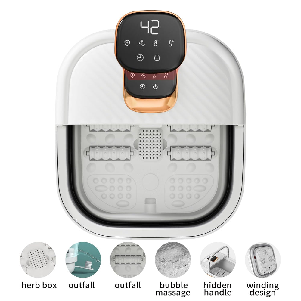 ACKLEAP collapsible foot spa timer-function supports curated relaxation intervals.