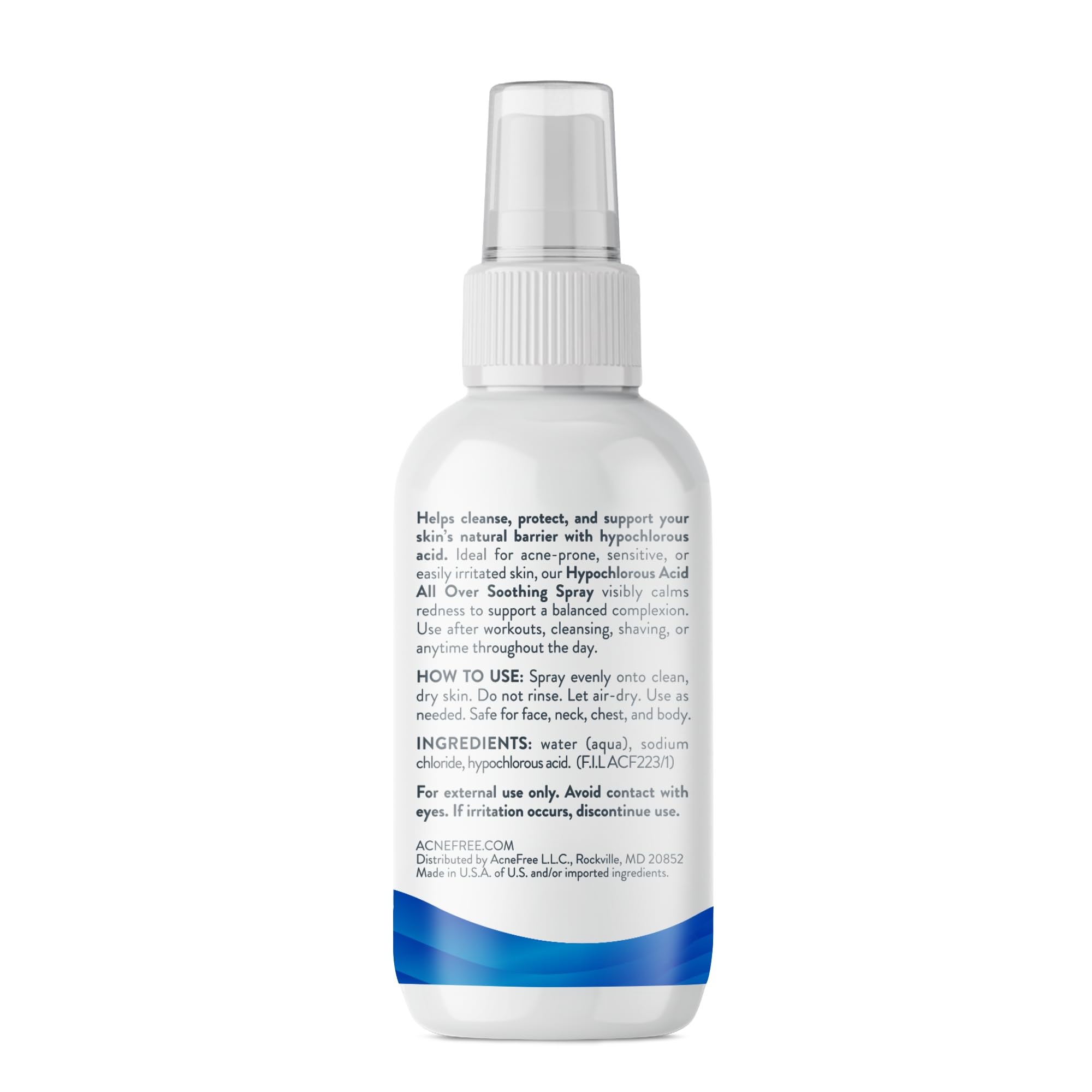 AcneFree fragrance-free closeup emphasizes a gentle, daily-use care solution.