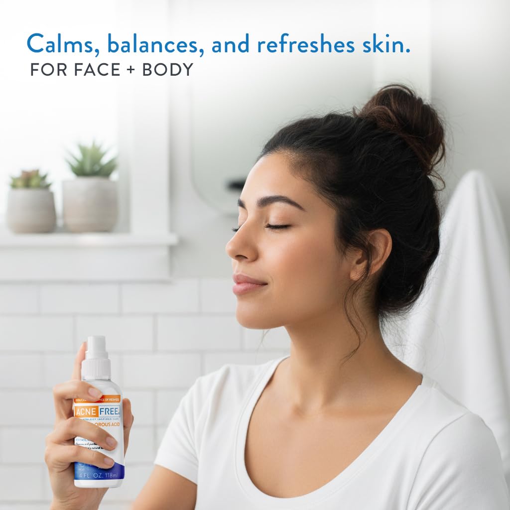 AcneFree spray after shaving helps calm skin and irritation.