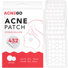 AcneGo 432 Counts Pimple Patches on face pack, discreet and breathable for overnight blemish care.