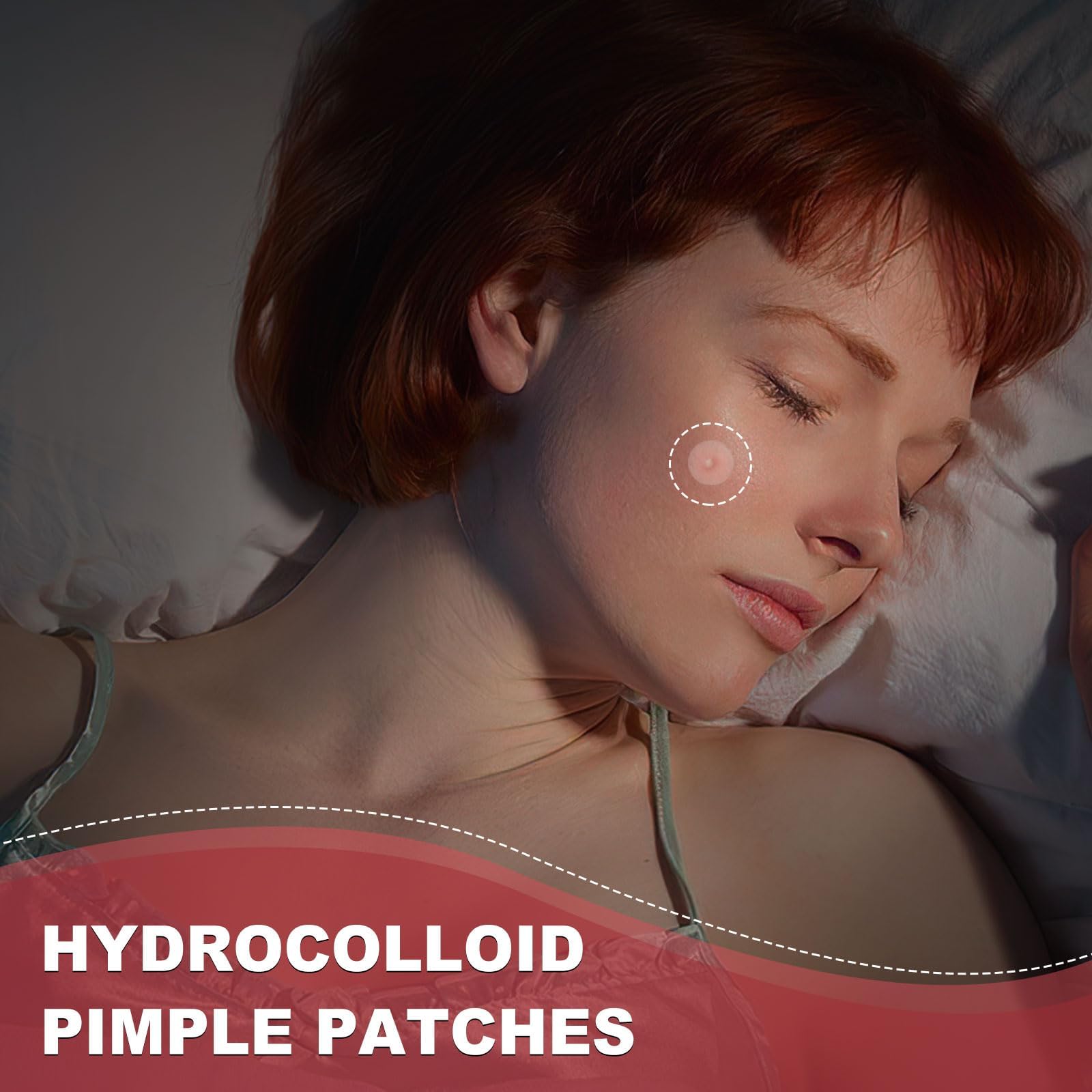 AcneGo hydrocolloid patches conceal blemishes while you sleep for minimal disruption.