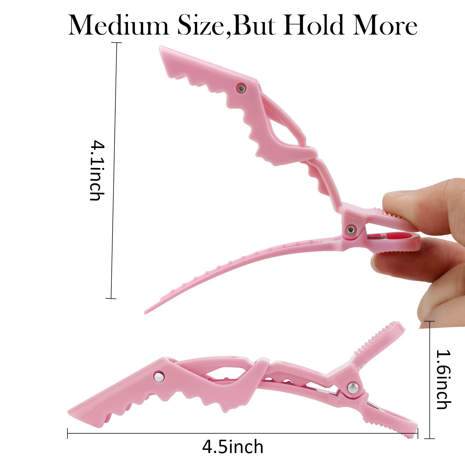 ACO-UINT pink alligator clip with strong spring grips thick hair securely