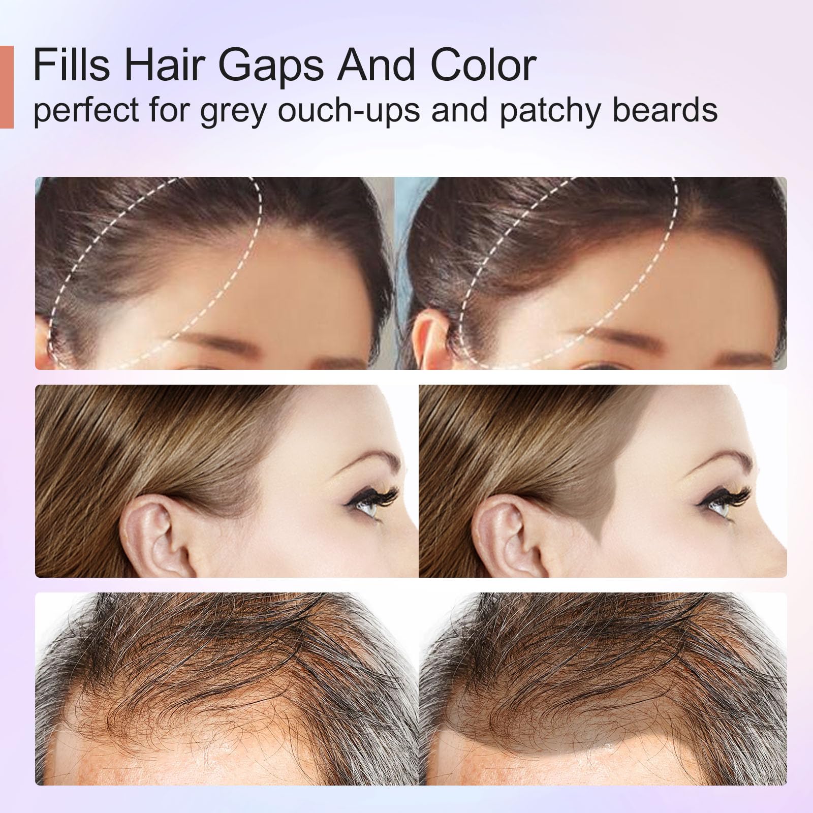 Acomler powder conceals bald spots for a smoother hairline