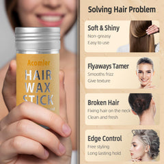 Acomler Hair Wax Stick Non-Greasy Finish prevents dull residue after use.