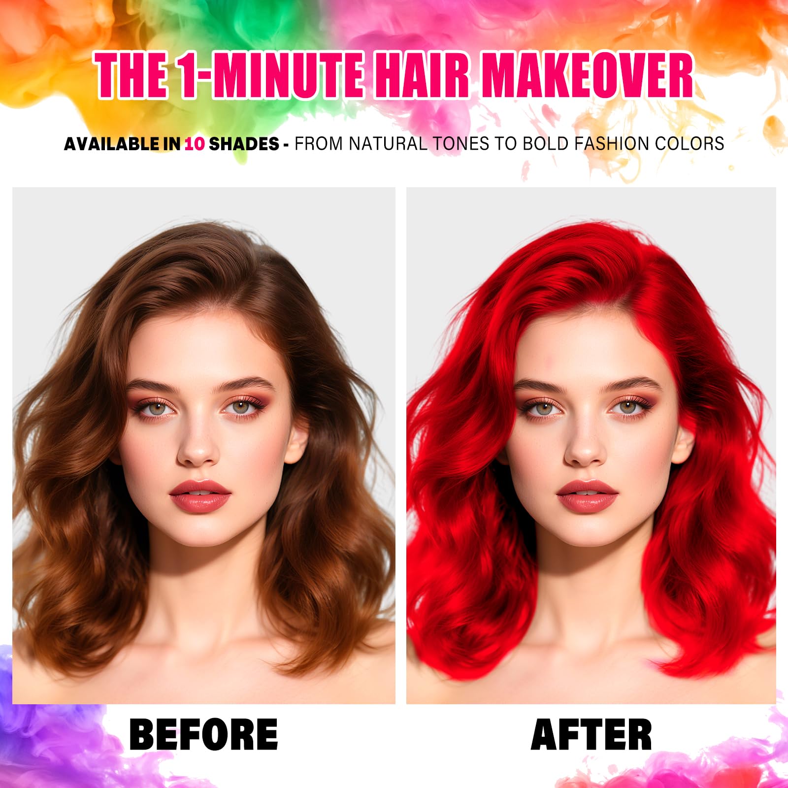 Acomler Red Hair Spray festival look on model showcasing bold shade.
