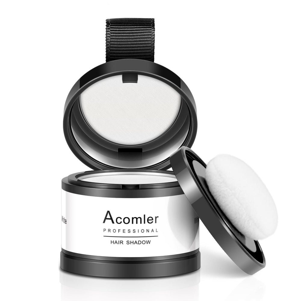 Acomler white hairline cover blending with grey hair for natural look