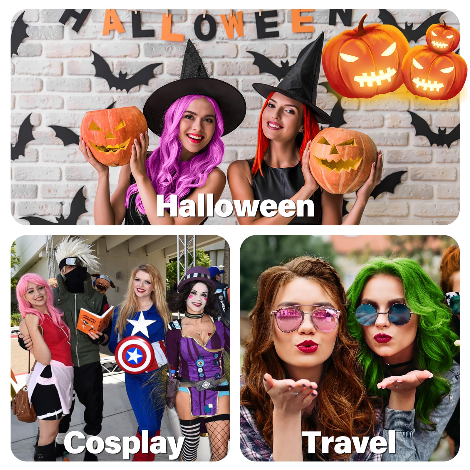 Acosexy Halloween cosplay hair color wax dye black styling for party-ready looks.