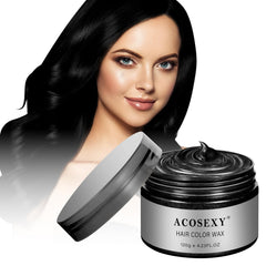 Acosexy temporary hair color wax dye black jar close-up for bold color options.