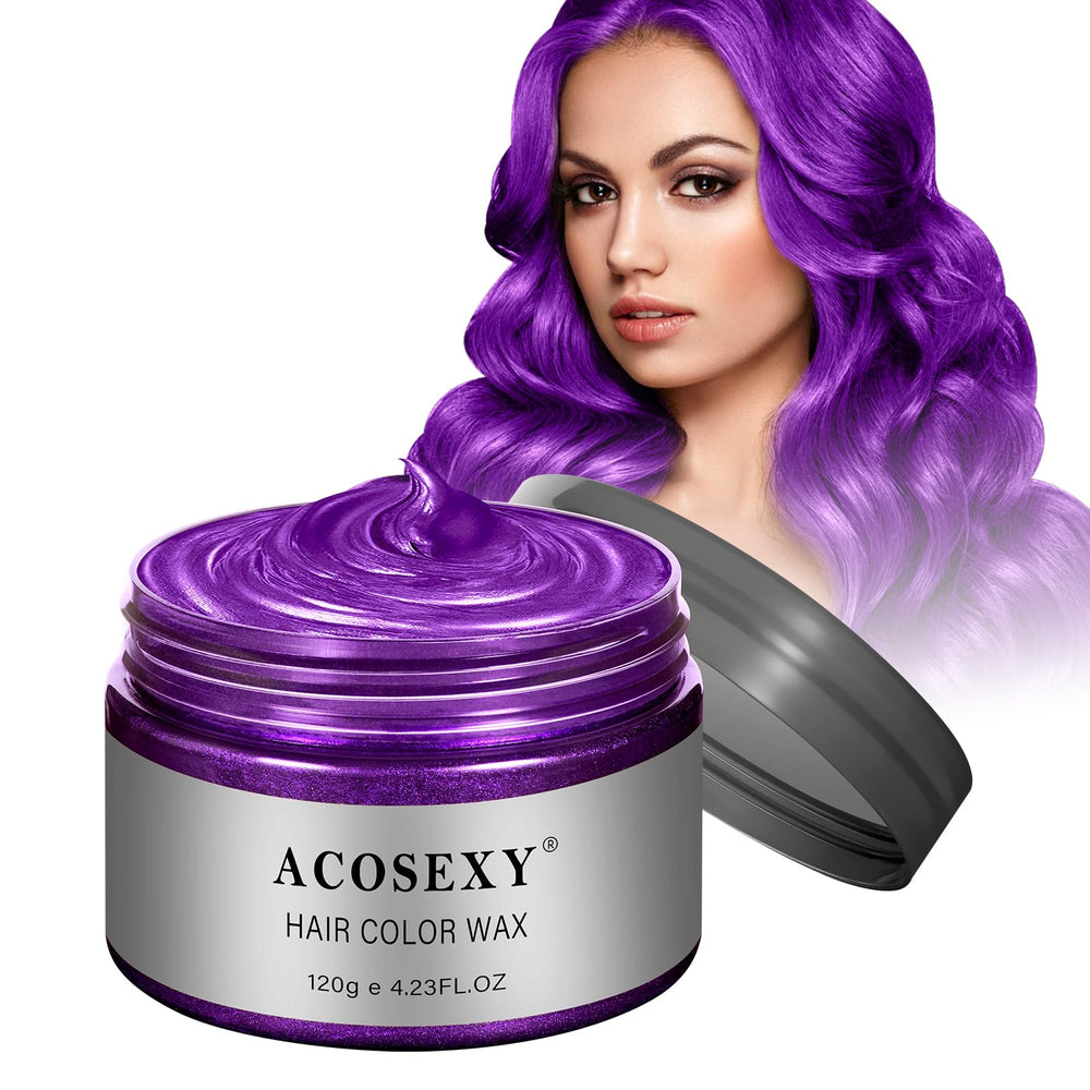 Acosexy temporary hair color wax purple pack adds vibrant color for cosplay and parties