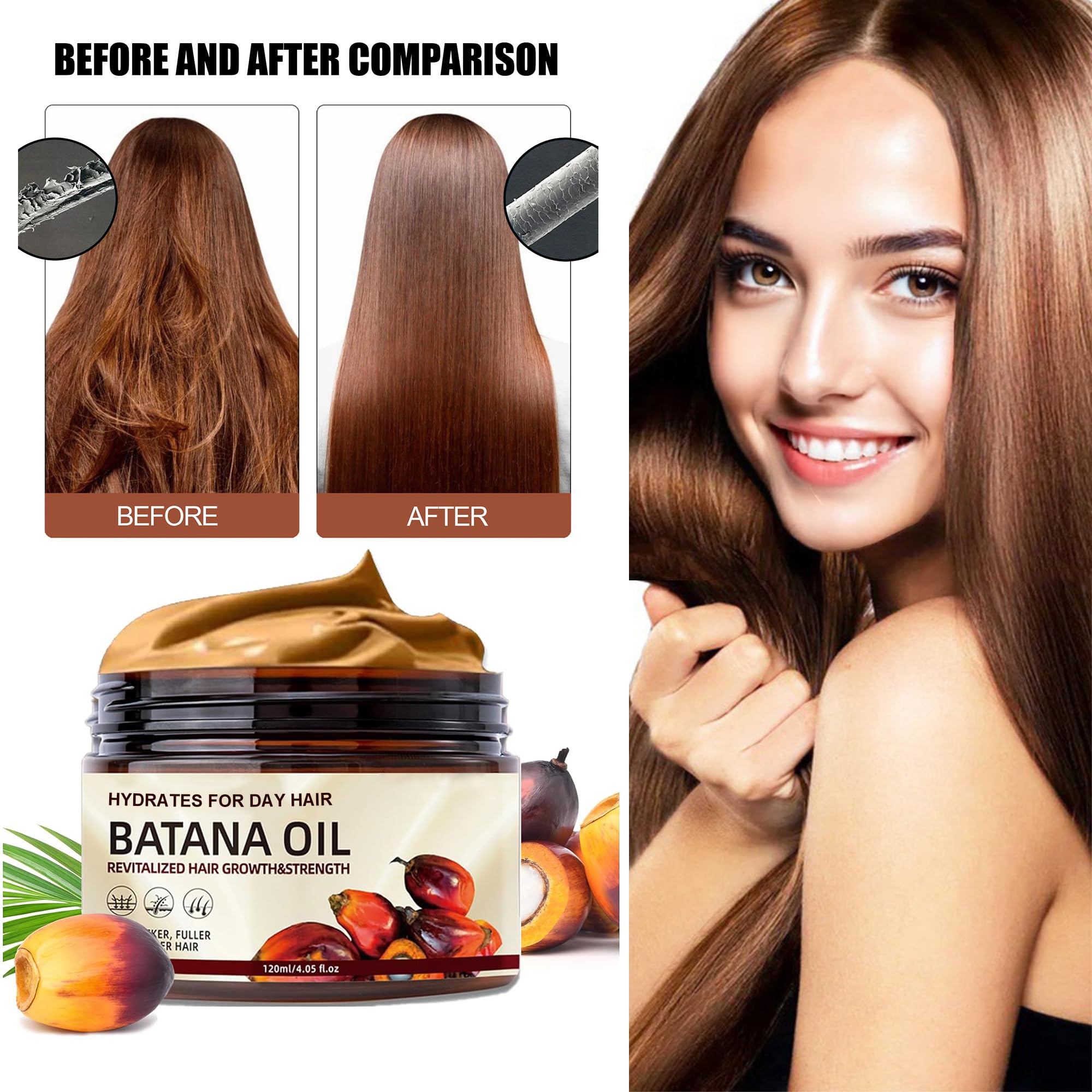 Acrobious Batana Oil application on scalp illustrating easy nourishment.
