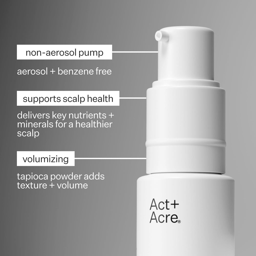 ACT+ ACRE aerosol-can shows mess-free application for quick refresh without fragrance.
