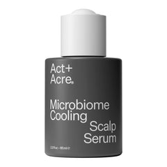 ACT+ ACRE Microbiome Cooling Scalp Serum bottle shows instant cooling for dry scalp relief.