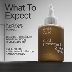ACT+ ACRE scalp detox oil application routine shows easy massage and absorption