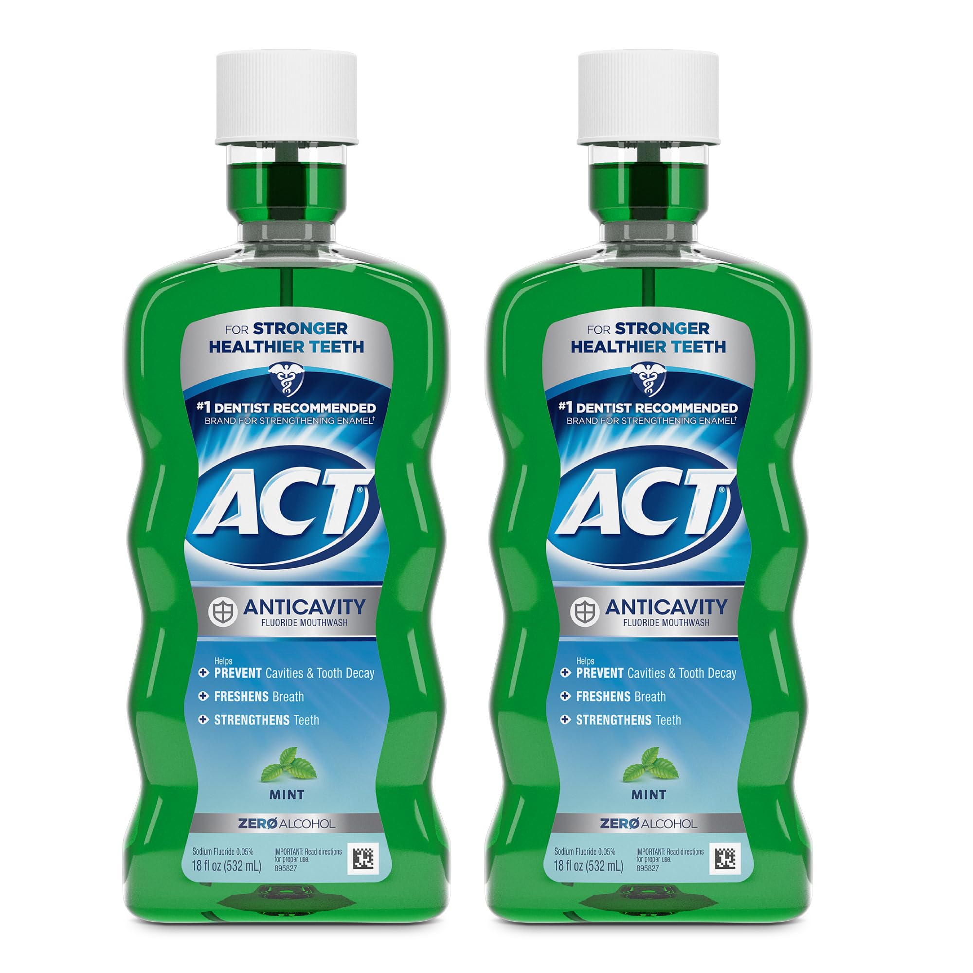 ACT mint mouthwash front packaging showing brand and mint flavor benefits