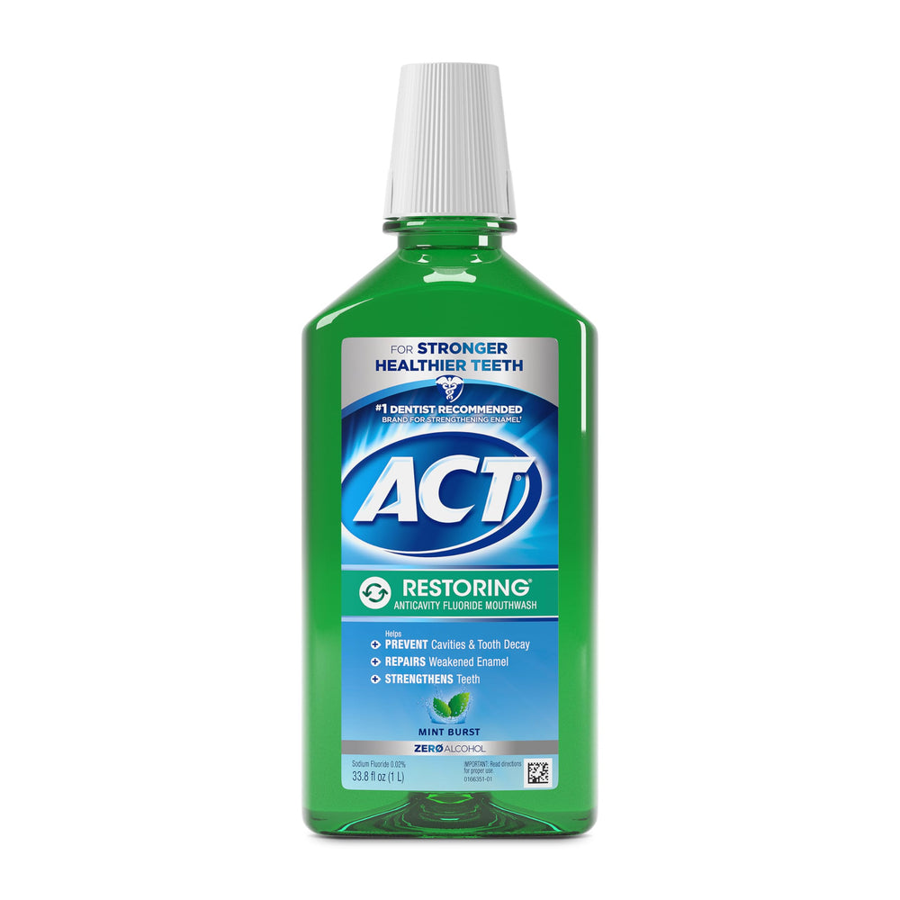 ACT bottle front packaging showing Mint Burst and volume benefit