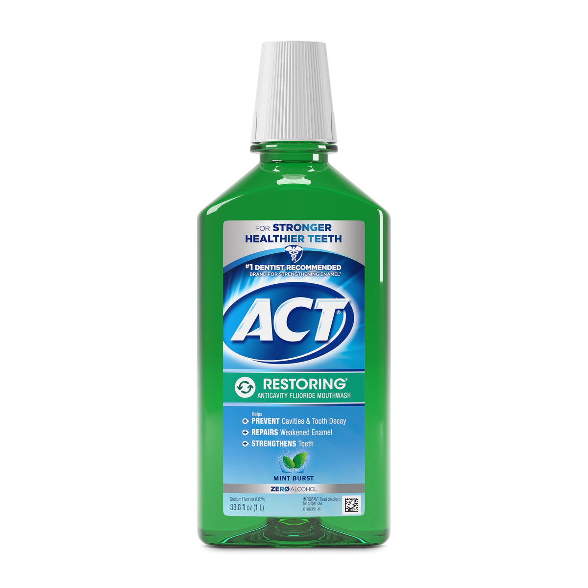 ACT bottle front packaging showing Mint Burst and volume benefit