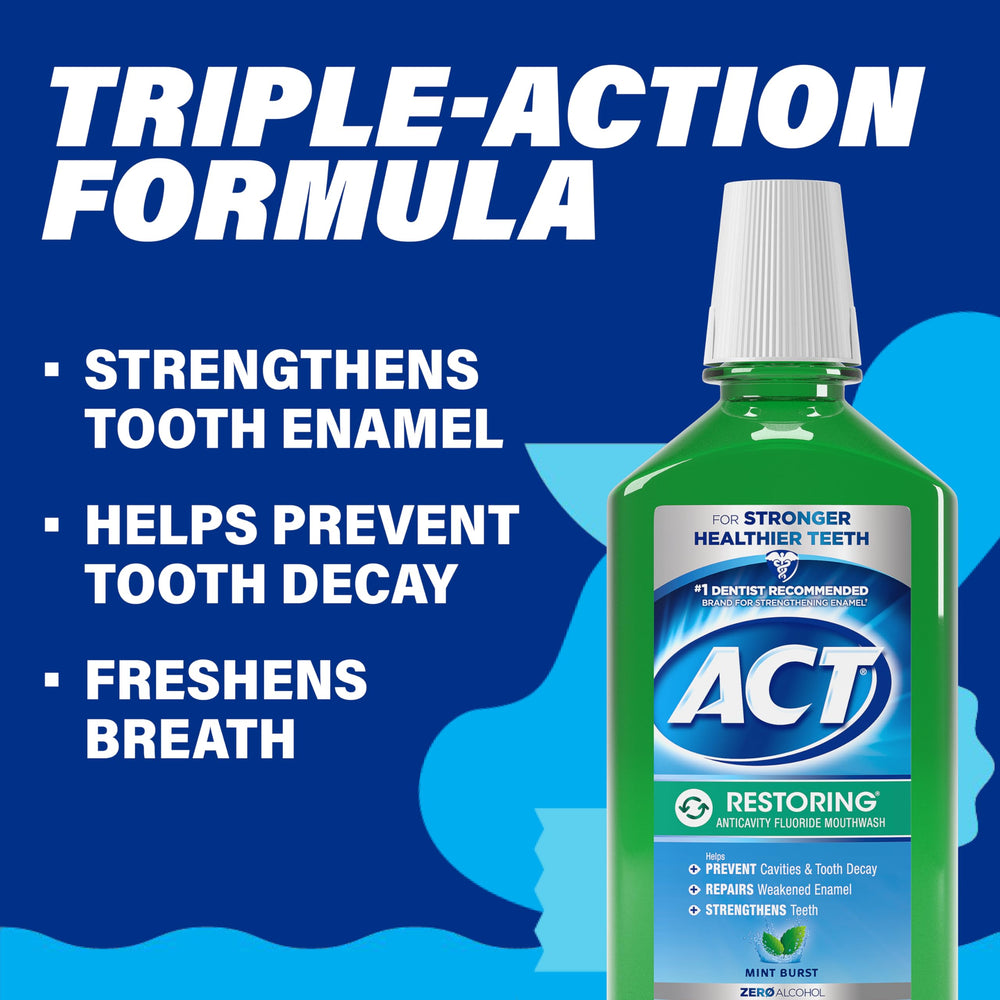 Clear mint-colored mouthwash texture in light showing gentle feel