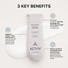 ACTIIV Recover conditioner packaging closeup emphasizes color-safe, plant-based formula