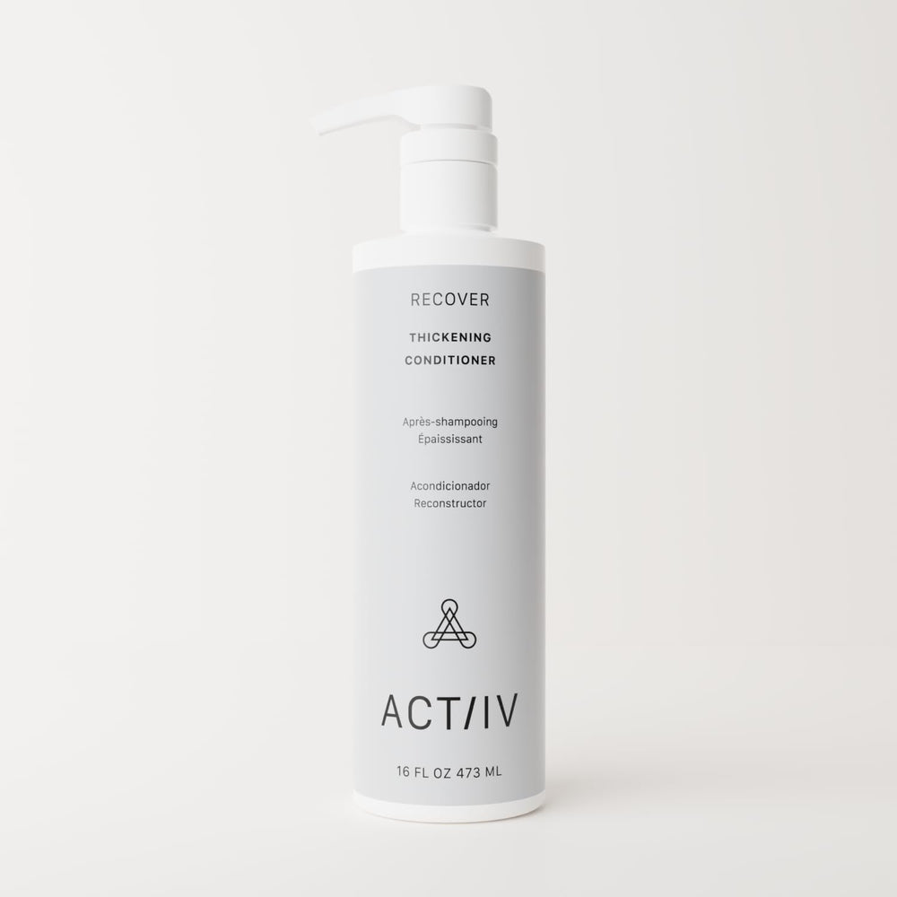 ACTIIV Recover Thickening Conditioner pump dispensing for easy even application.