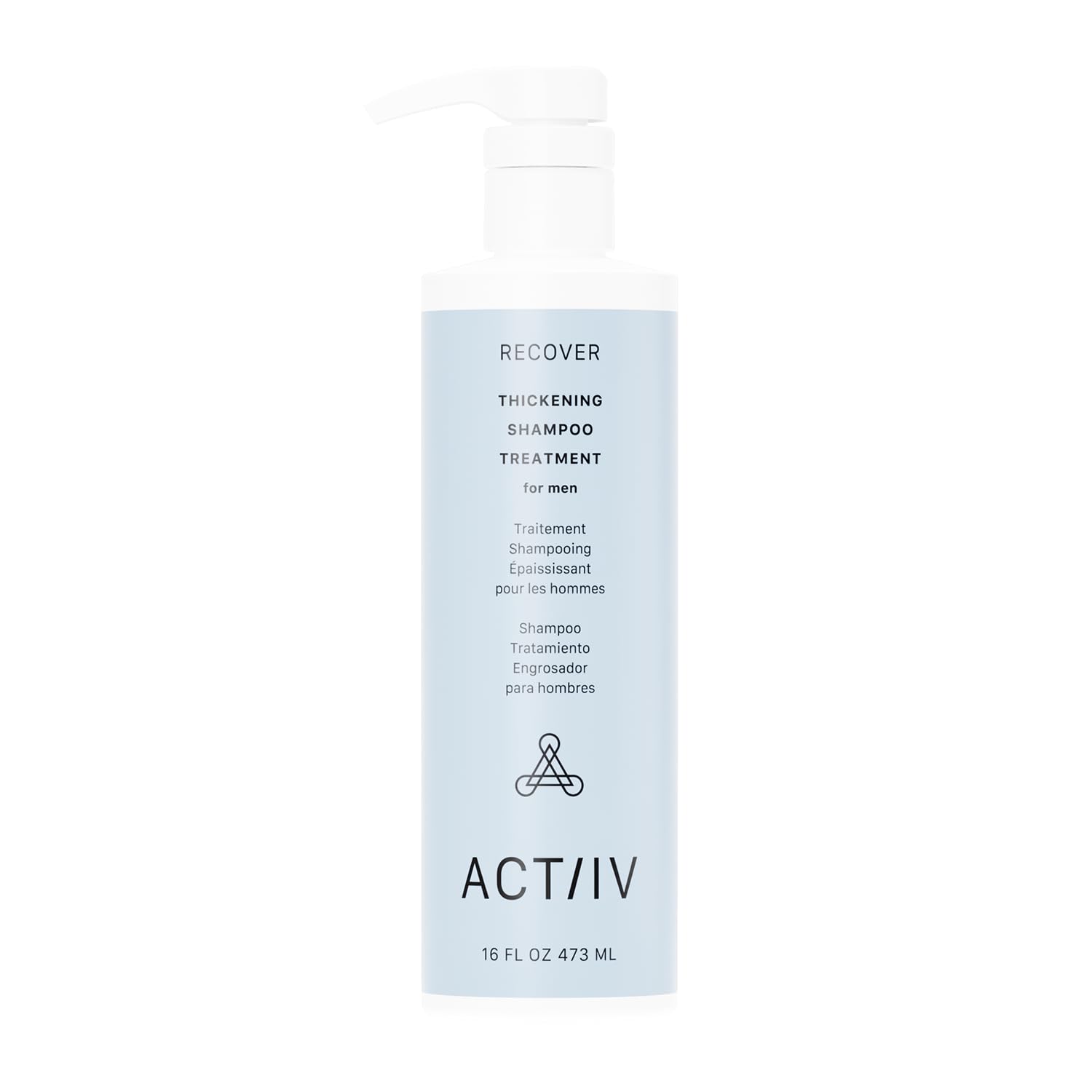 ACTIIV Recover Thickening Shampoo bottle promotes fuller-looking hair.