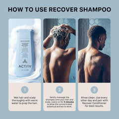 ACTIIV Recover Thickening Shampoo foam close-up highlights rich lather for a refreshing cleanse