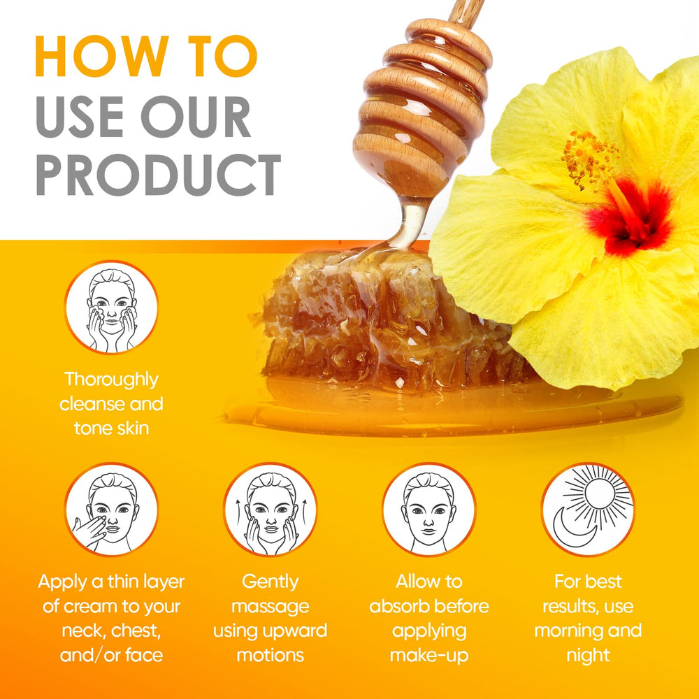 ACTIVSCIENCE Hibiscus & Honey neck cream being applied for gentle neck care.
