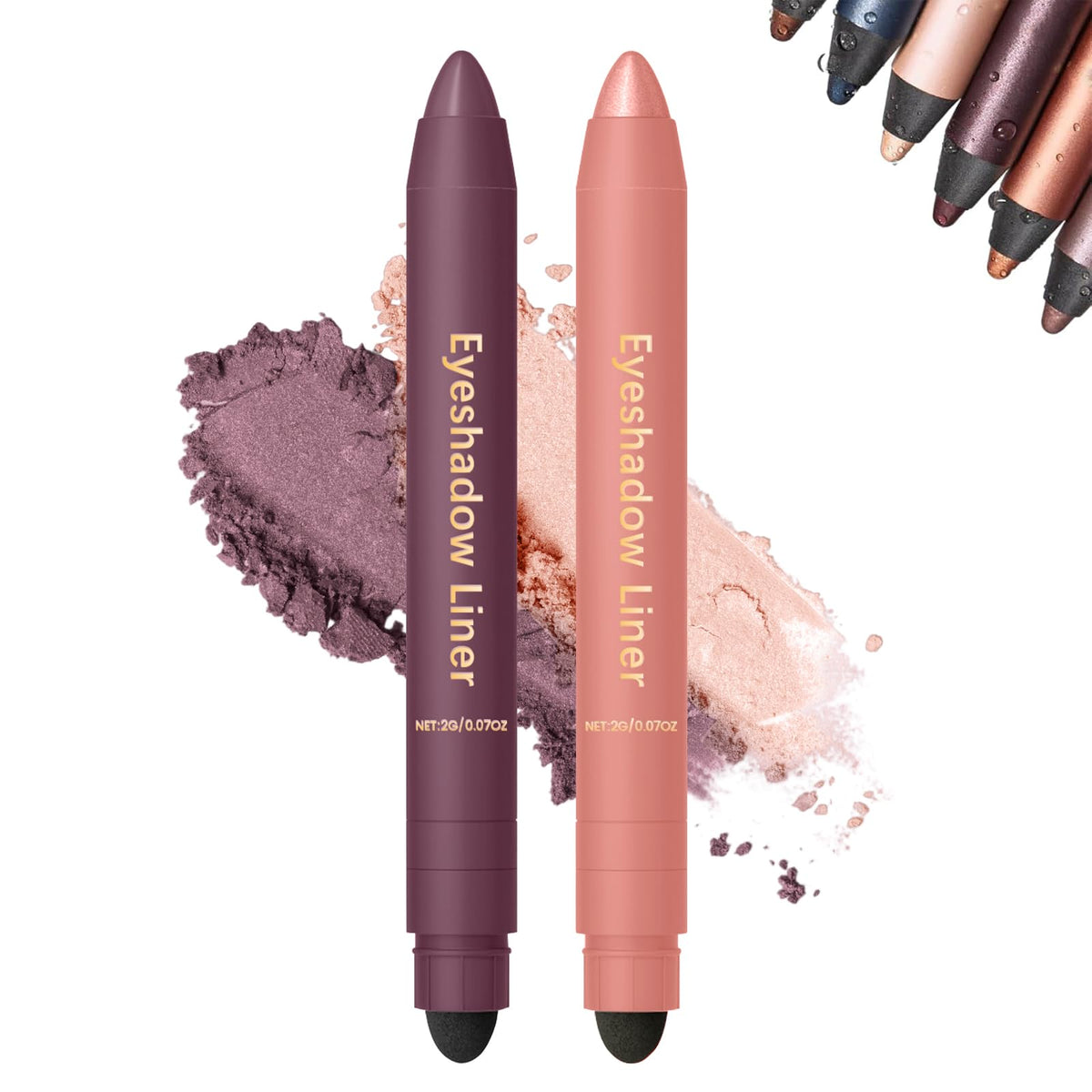 acuever Perfect Color Duo-Shadow Liner 2in1 eyeliner swatches show precise definition with blendable color.