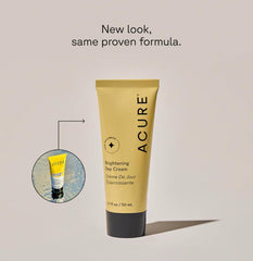 Acure Brightening Day Cream ingredients Cica and Argan Oil highlighted for nourishing hydration