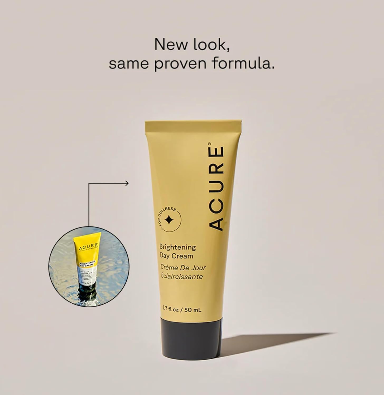 Acure Brightening Day Cream jar close-up highlights rich moisturizing texture