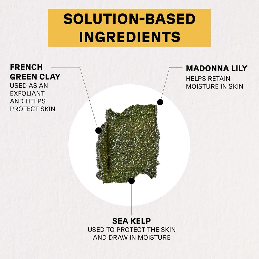Acure Brightening Facial Scrub lemon peel slice conveys refreshing citrus scent and brightening ritual.