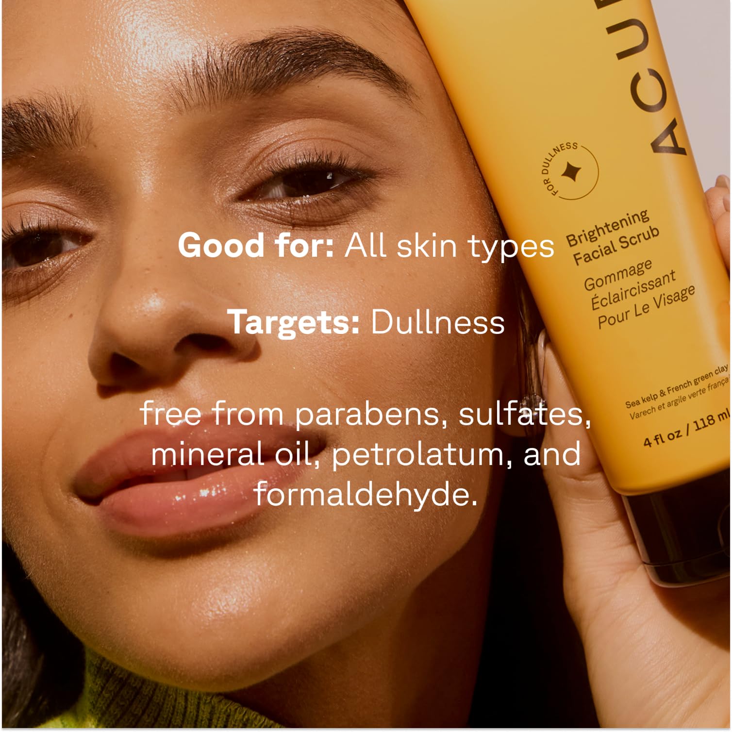 Acure Brightening Facial Scrub two-pack packaging suggests convenient value for routine.