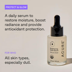 Acure Brightening Glow Serum cranberry seed oil ingredient close-up emphasizing antioxidant brightness.