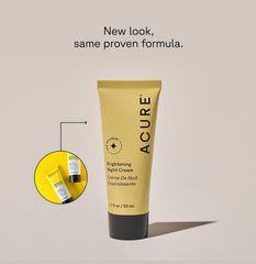 Acure Brightening Night Cream ingredients chlorella echinacea highlight botanicals for brightening radiance.