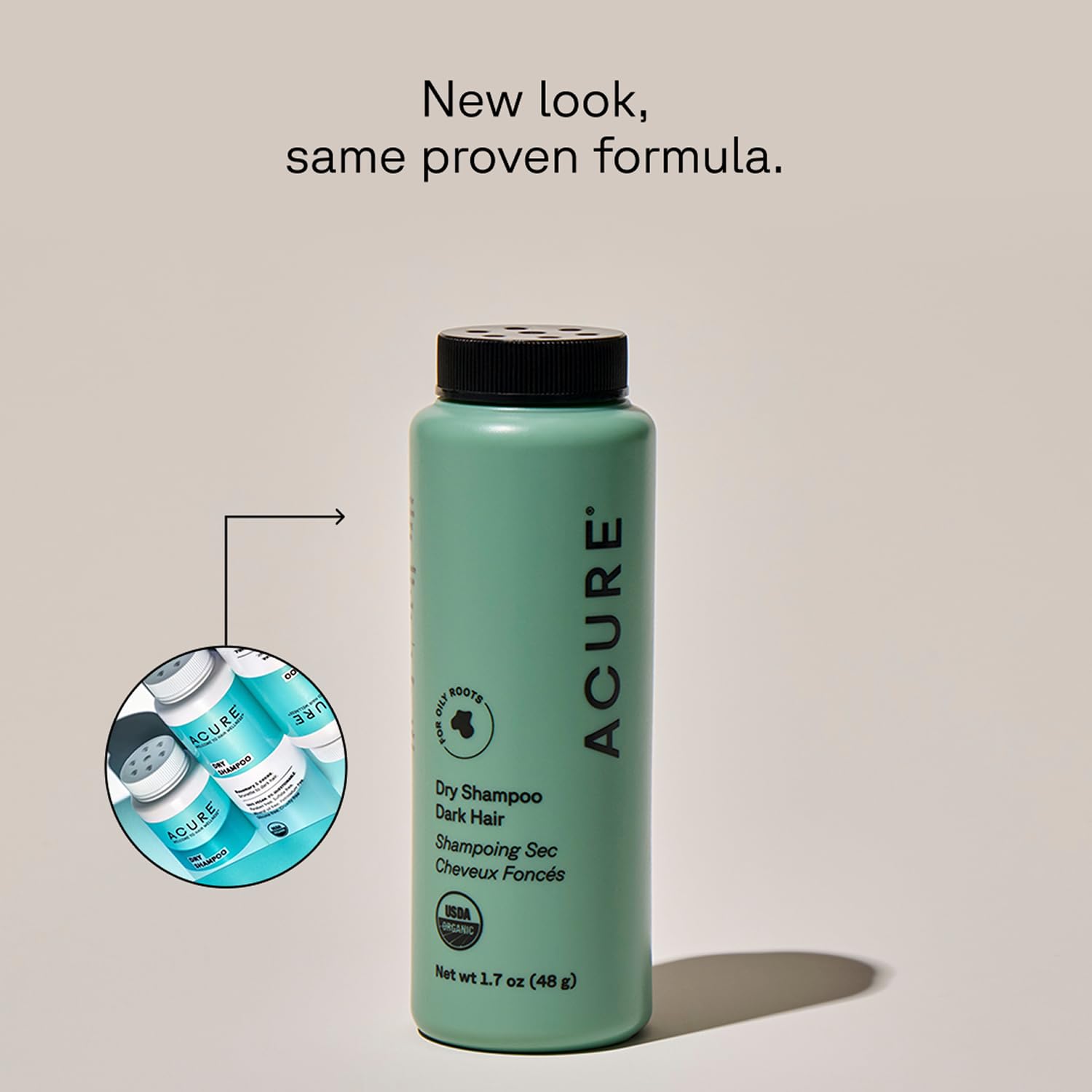 Acure dry shampoo instant refresh absorbs oil for a just-washed look