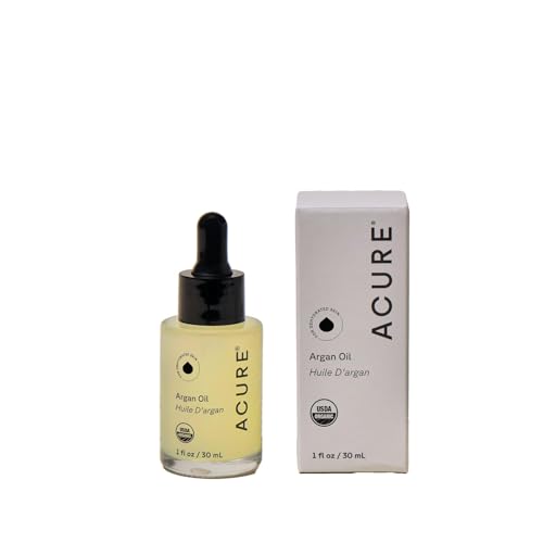 Acure The Essentials Argan Oil bottle closeup for skin and hair nourishment.