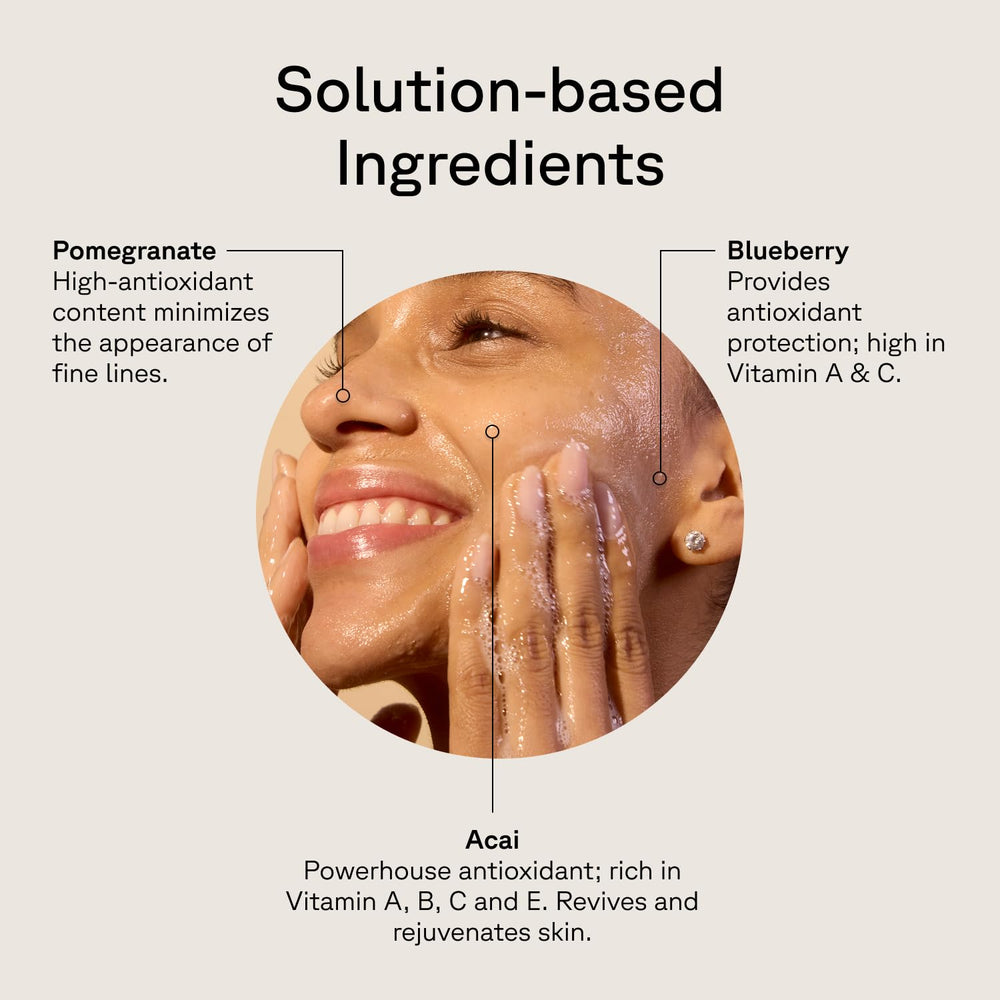 Acure ingredients: pomegranate and acai blend for antioxidant support.