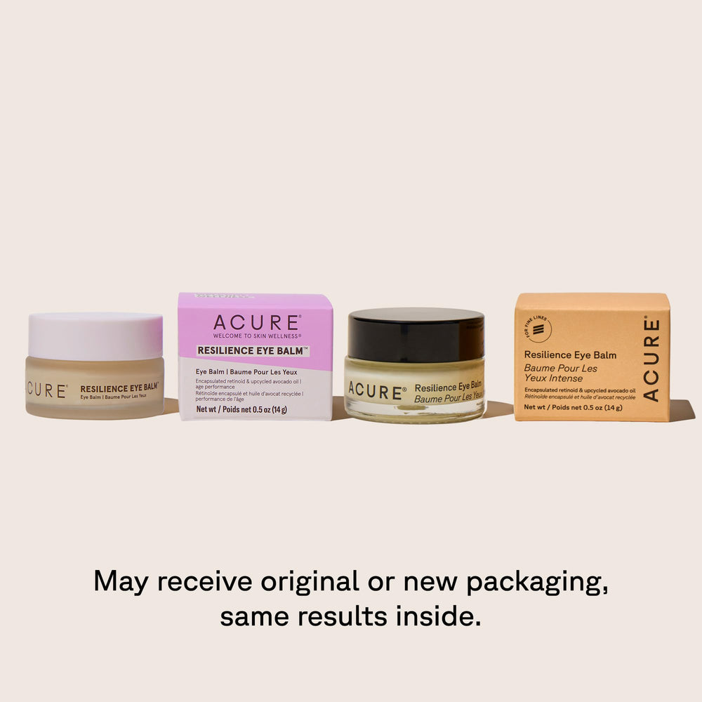 Acure Resilience Eye Balm cream swirl highlighting avocado oil nourishment