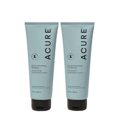 Acure Simply Smoothing Shampoo bottle front promotes sleek, frizz-free hair and easy daily styling.