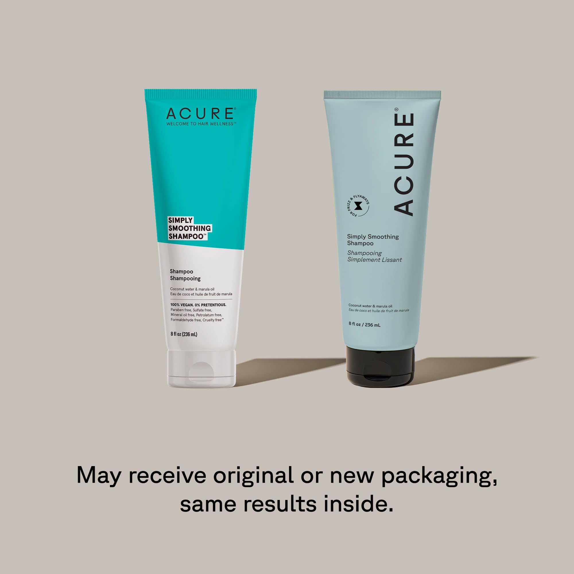 Acure Simply Smoothing Shampoo foam lather demonstrates gentle cleansing for daily use.
