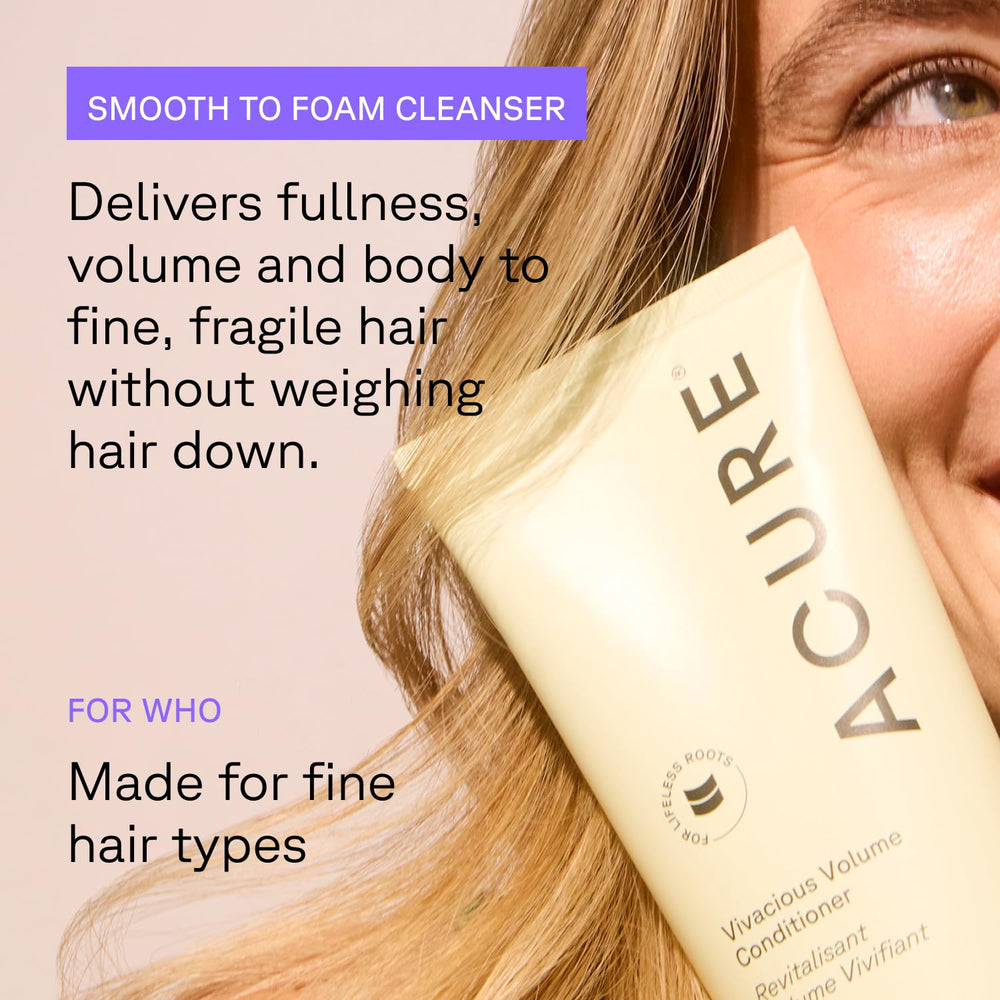 Acure Vivacious Volume peppermint scent close-up suggesting refreshing scalp sensation