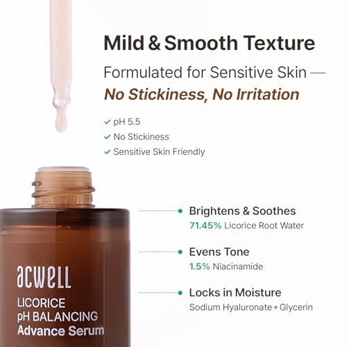 ACWELL Licorice dark spots reduction effect image implies brighter radiance over time.