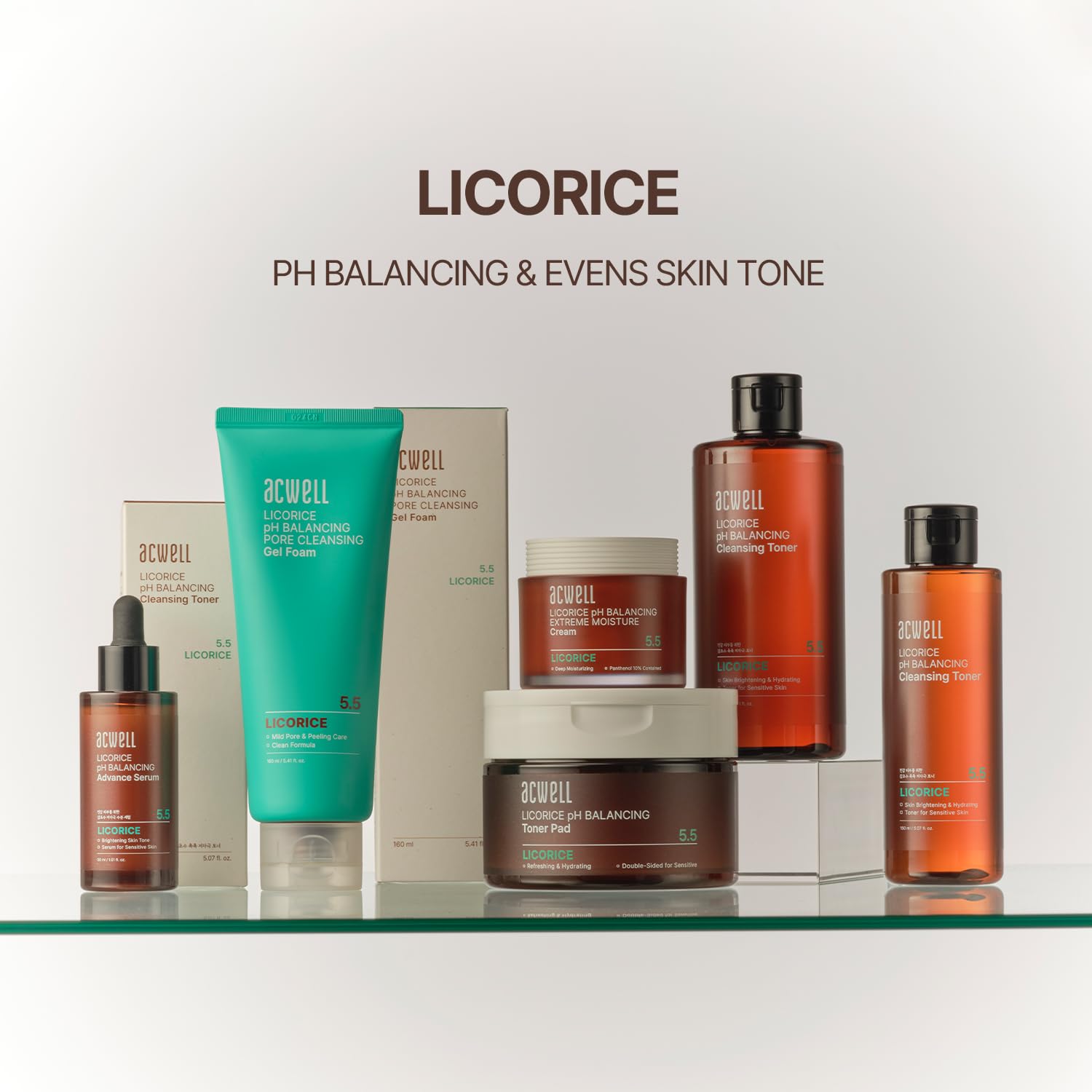 ACWELL Licorice toner on cotton pad shows makeup removal prep.