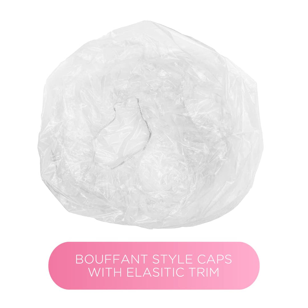 ADAMA disposable shower cap XXL clear bouffant-volume design shields voluminous styles.