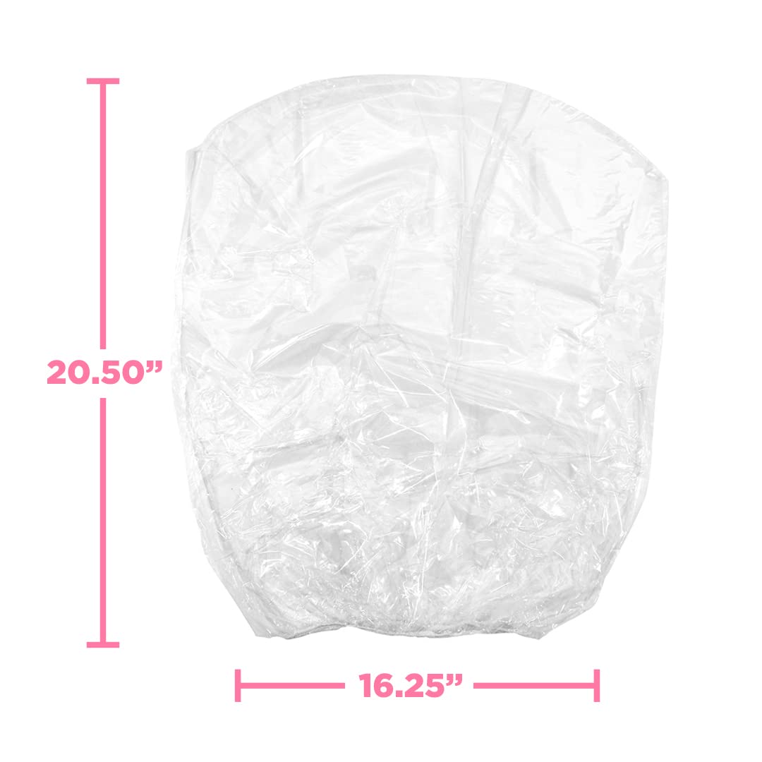 ADAMA disposable shower cap XXL clear ideal-for-long-hair keeps blowouts intact after showers.